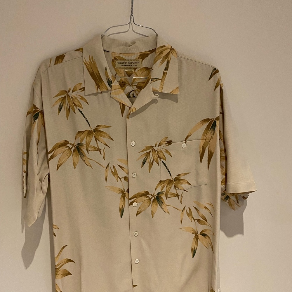 Hawaiian print Silk shirt, XL